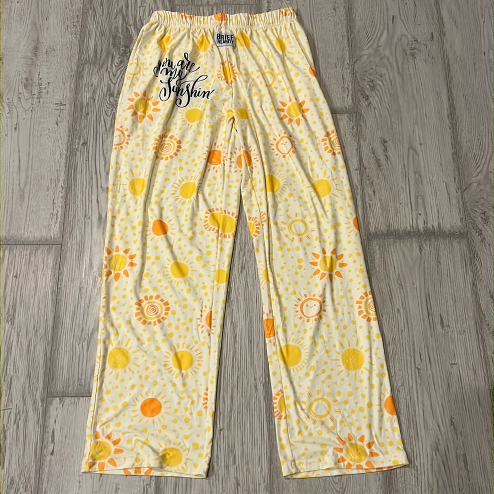 Bright Sun Print Pajama Pants - Yellow Sunburst